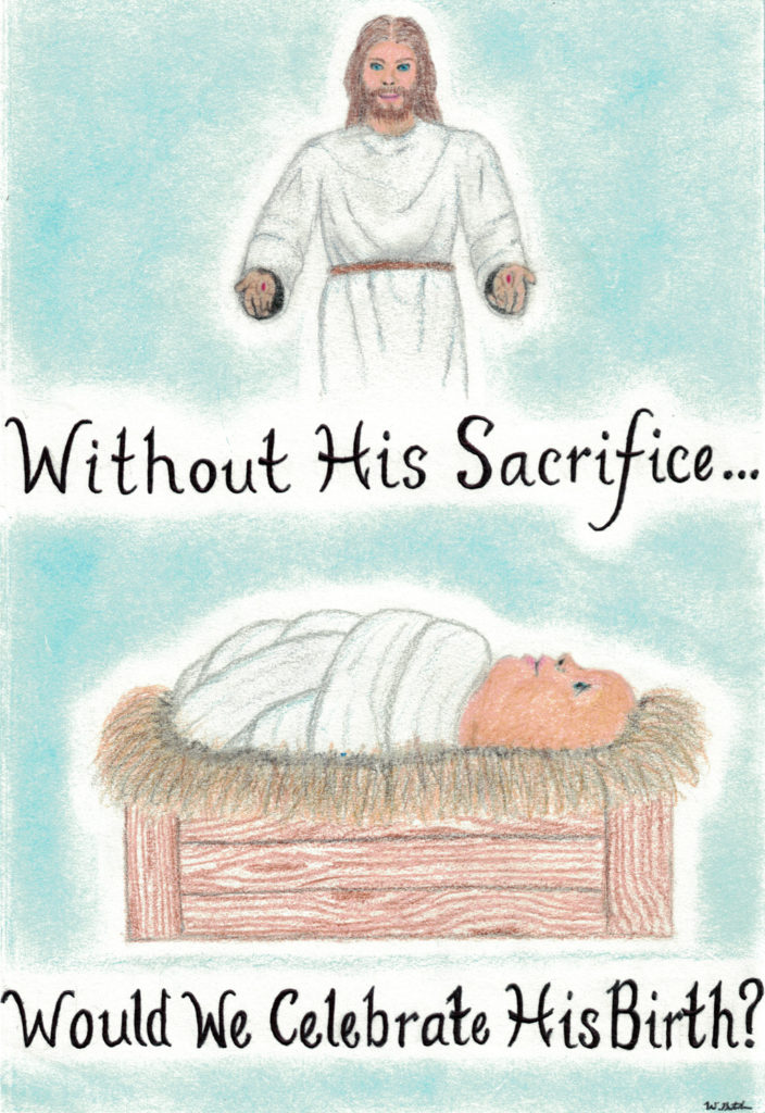Winner: Religious Category
"Sacrifice" by William Butcher
Colored Pencil and Pastel on Paper
Lone Peak Facility, Utah State Prison. Draper, UT
