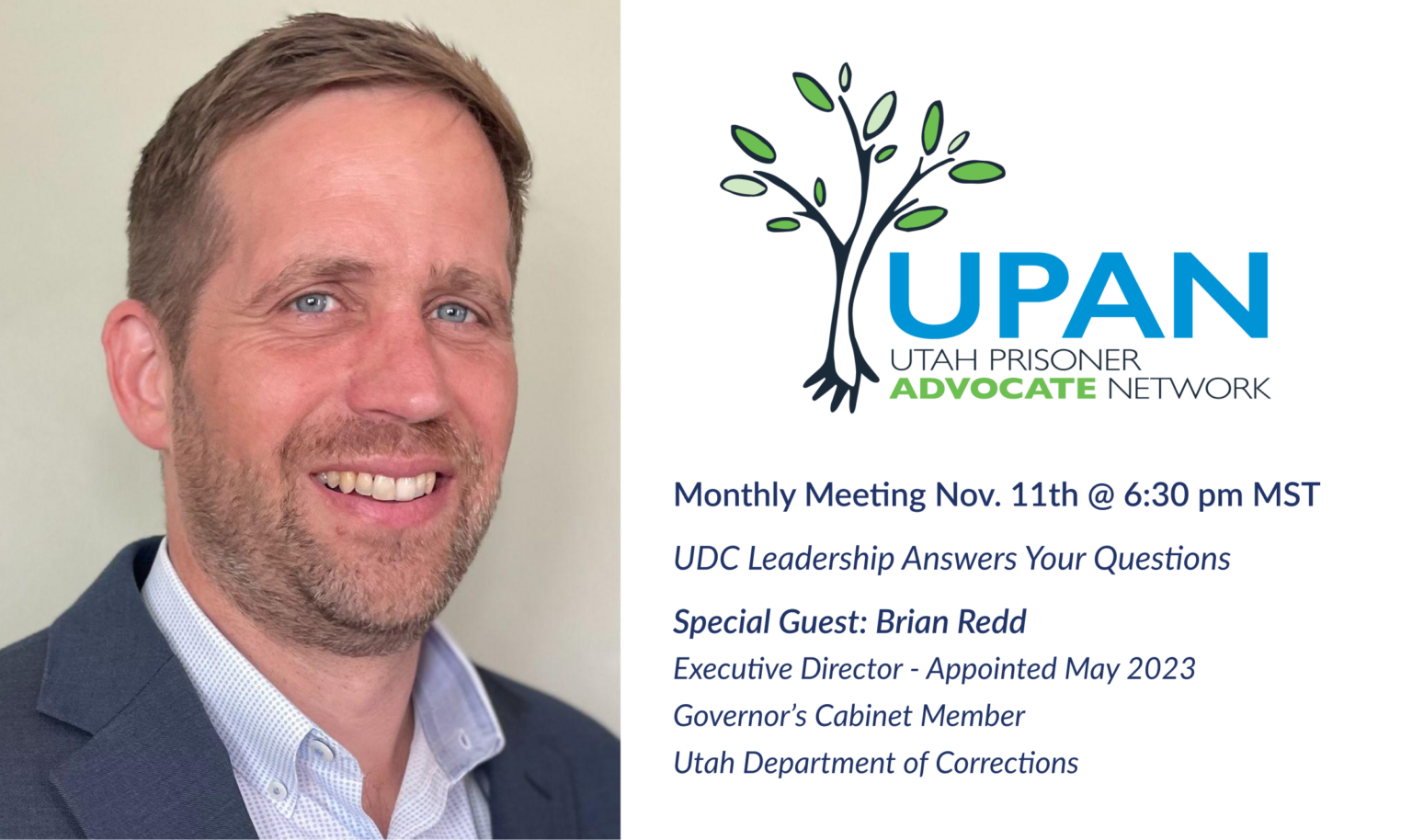 UPAN Monthly Meeting | Brian Redd, UDC - Utah Prisoner Advocate Network